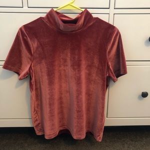 Madewell Mock neck velvet top